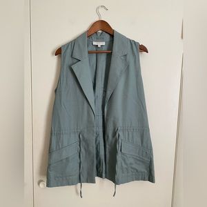 Talbots Olive Utility Vest Size Medium Petite